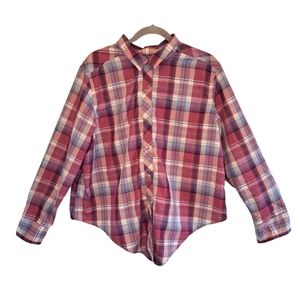 Eddie Bauer Pink Plaid Button-Up Lightweight Shirt Plus Size 2XL